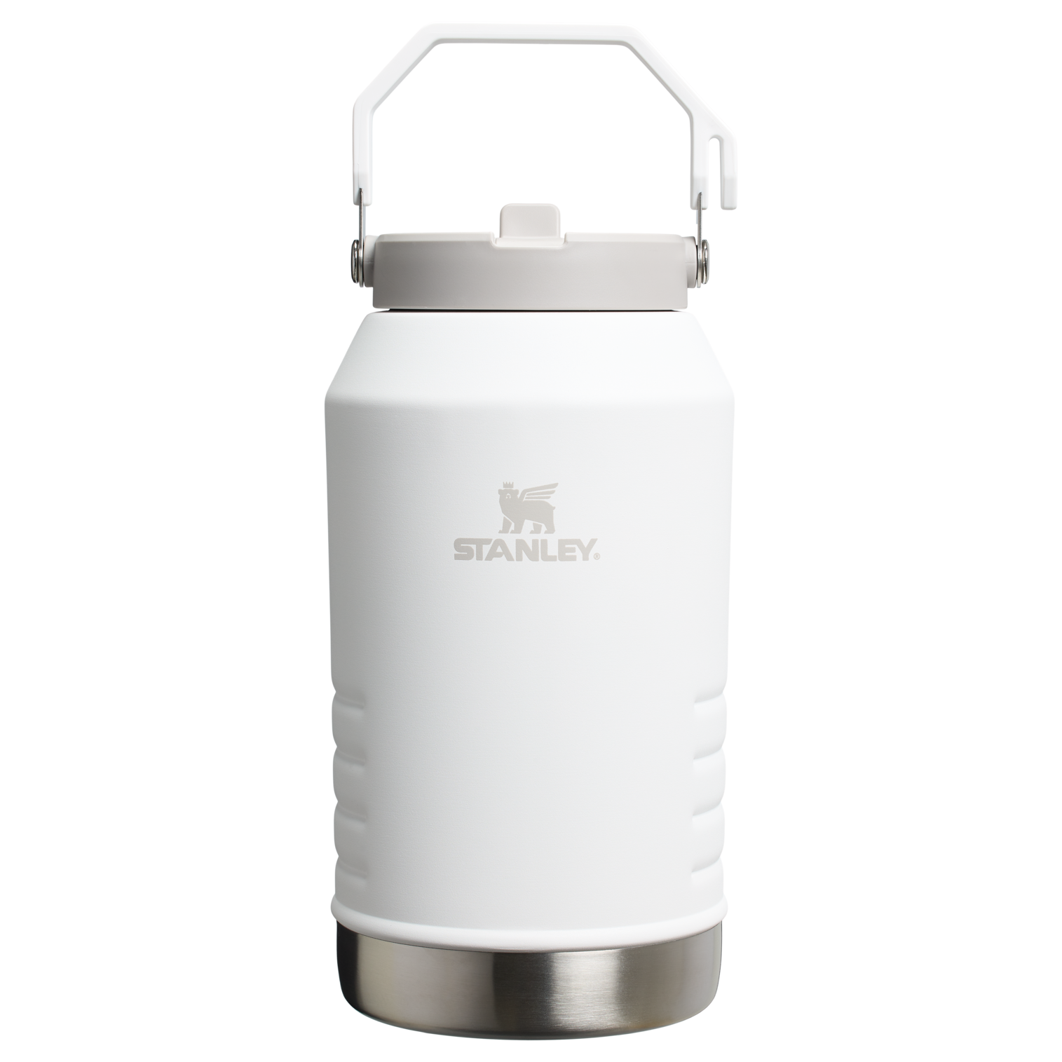 Stanley 96 OZ Stainless Steel IceFlow Slip Straw Water Jug In Frost White