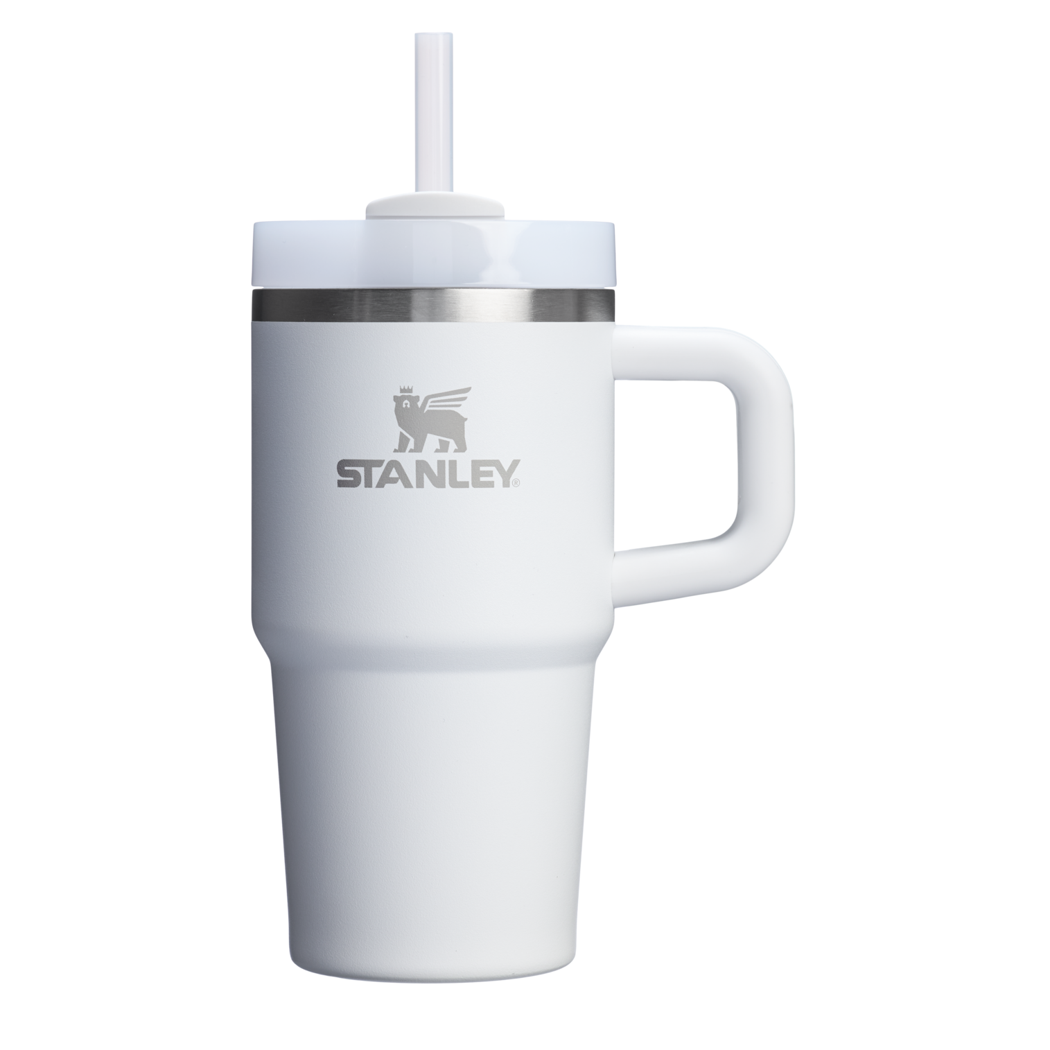 The Quencher H2.O 20 oz FlowState Tumbler with handle and straw in Frost White